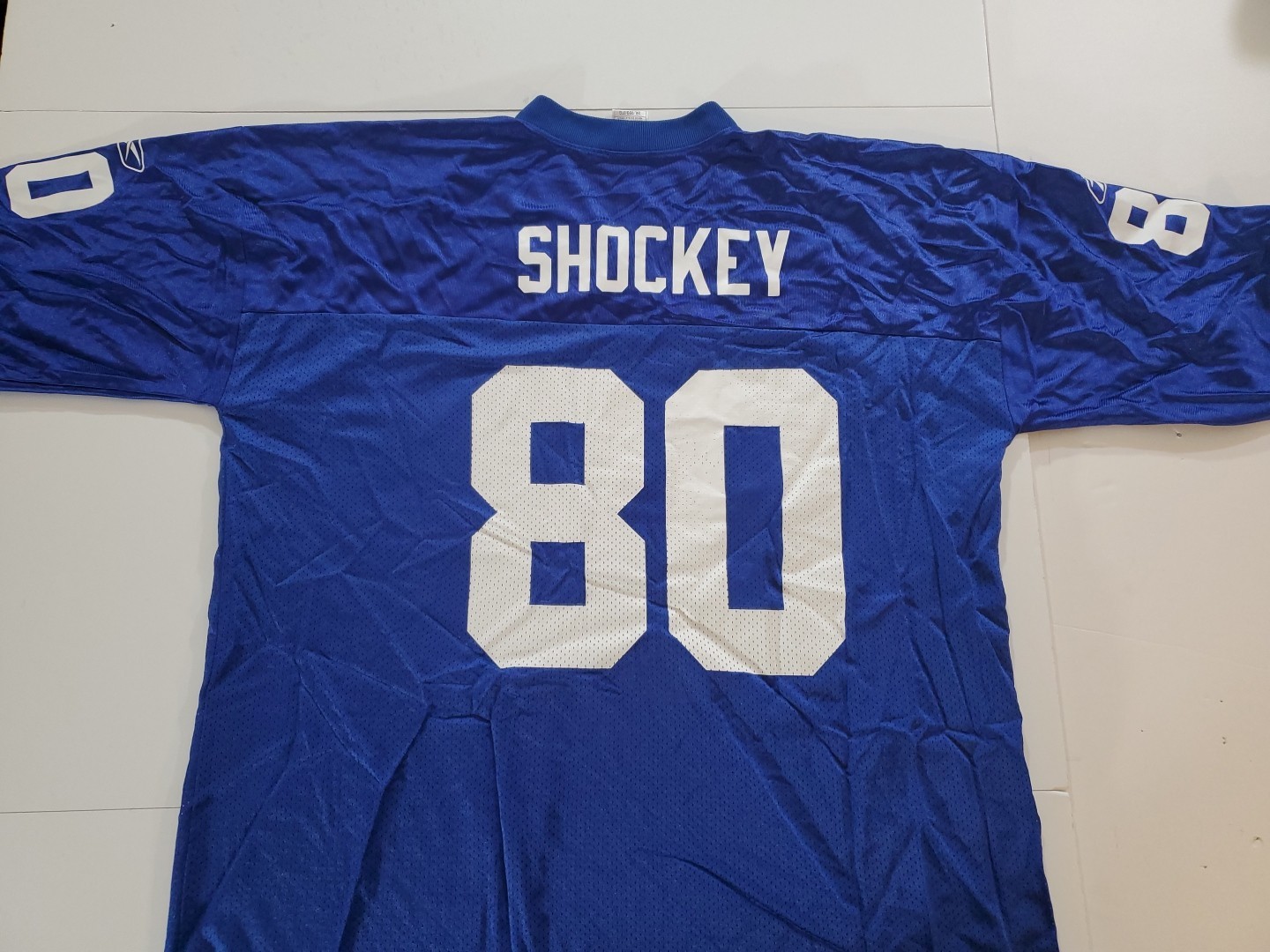 VTG New York Giants Jersey XXL Shockey Mens Reebok Blue 2XL