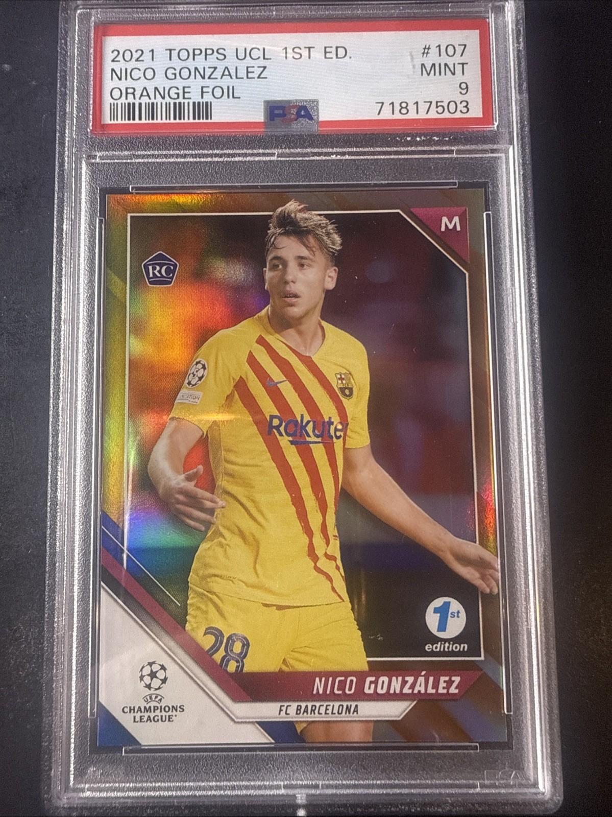 2021 UCL Collection 1st Ed Orange Foil /25 Nico Gonzalez González #107 9 Mint