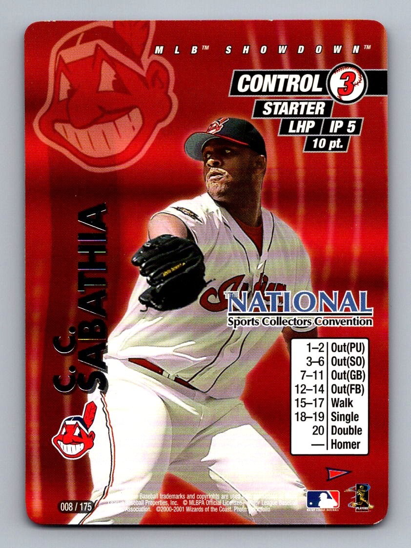 2001 MLB Showdown Pennant Run #008 C.C. SABATHIA NSCC Promo Card