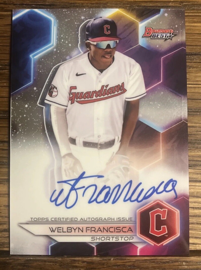 Welbyn Francisca 2023 Bowman’s Best Auto Cleveland Guardians #B23-WF Rookie