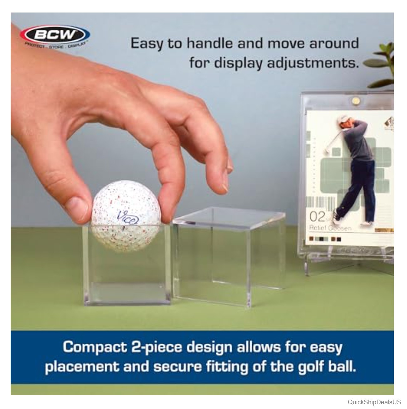 Golf Ball Display Case Clear Polystyrene Single Holder for Collectible Storage