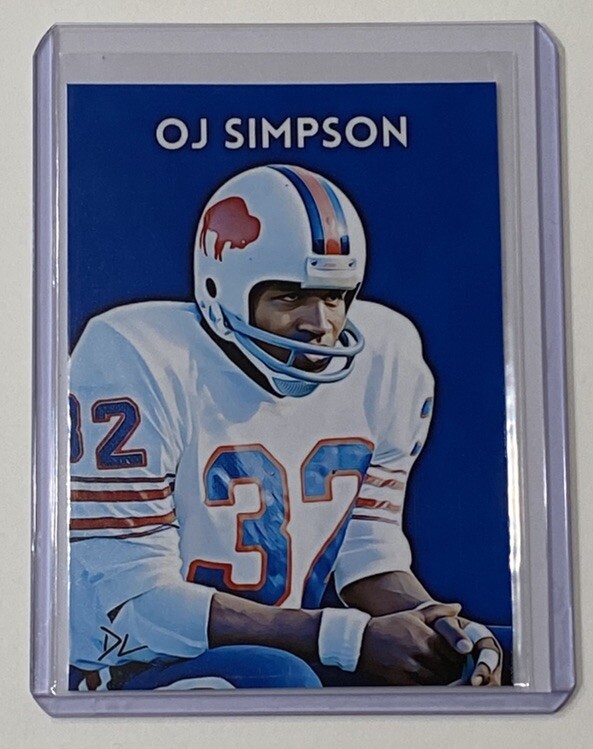 OJ Simpson Limited Edition Artist Signed Buffalo Bills Trading Card 9/10