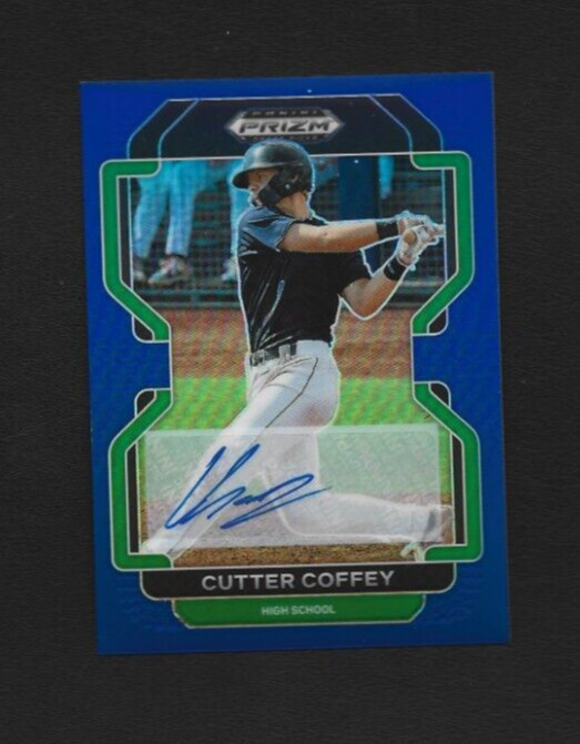 2022 Panini Prizm Draft Picks Cutter Coffey Blue Prizm Auto PDP41 46/99 Red Sox