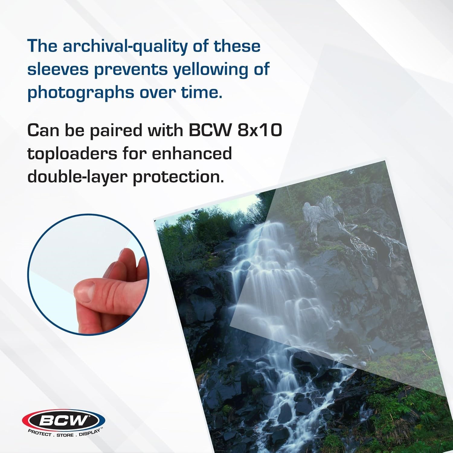 BCW 8×10 Photo Sleeves 100 Soft Poly Protectors 2 Mil Acid Free Safe Storage