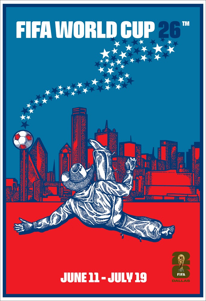 FIFA World Cup 2026 Soccer OFFICIAL 24×36 POSTER – Host City DALLAS, TEXAS, USA
