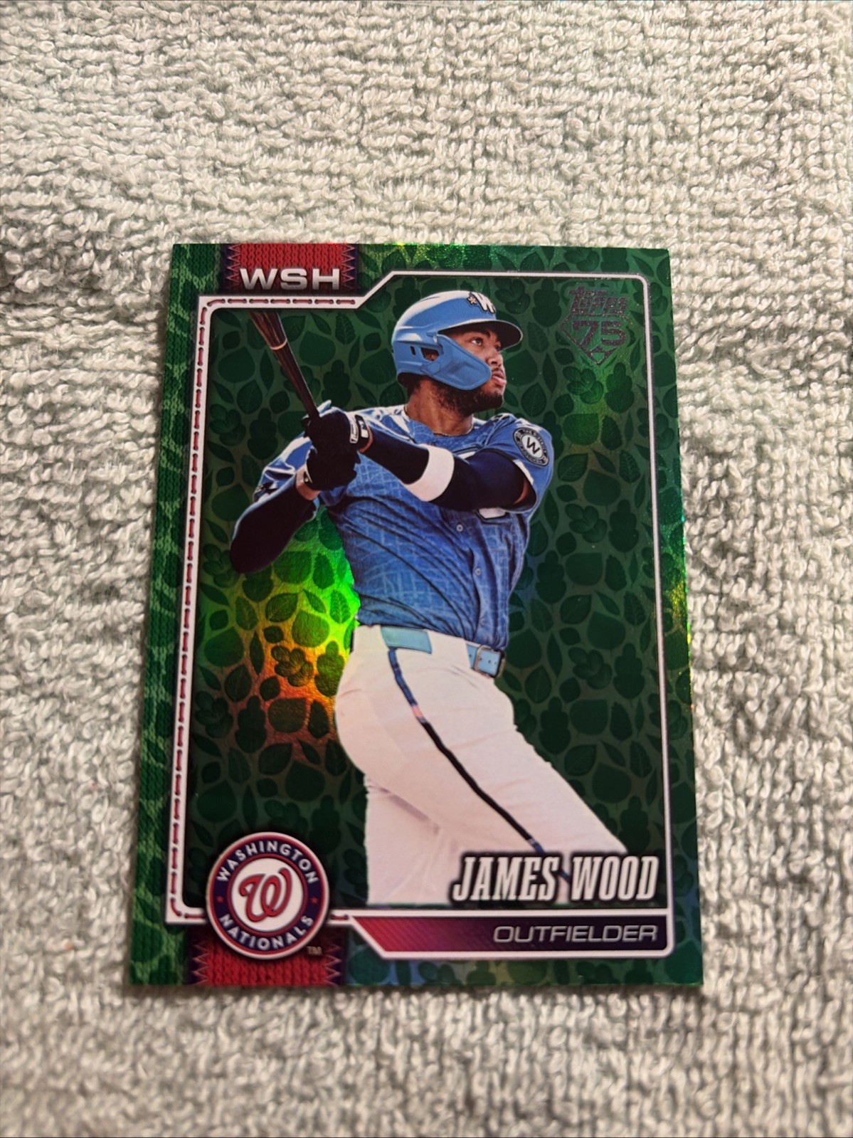 2026 Topps Series 1 JAMES WOOD GREEN EASTER FOIL #349 Nationals ROY