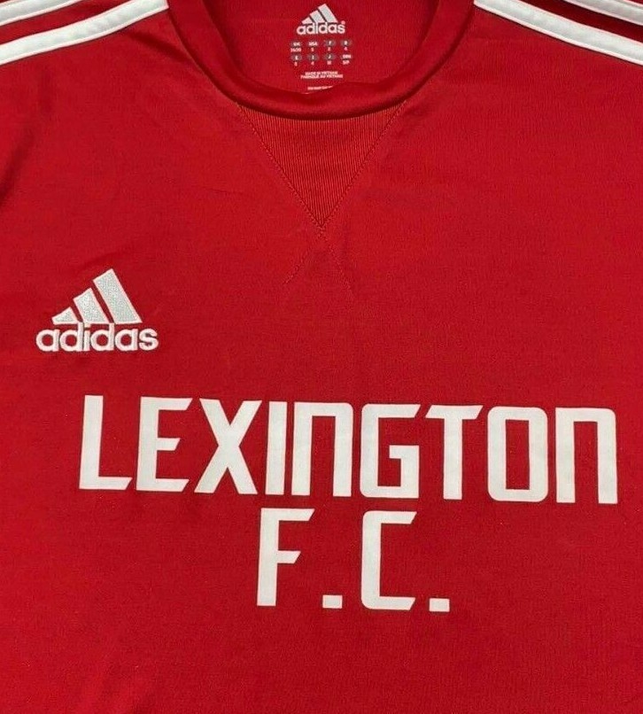 Men’s S Adidas Lexington FC Soccer Jersey Red Climalite Short Sleeve Fan Apparel