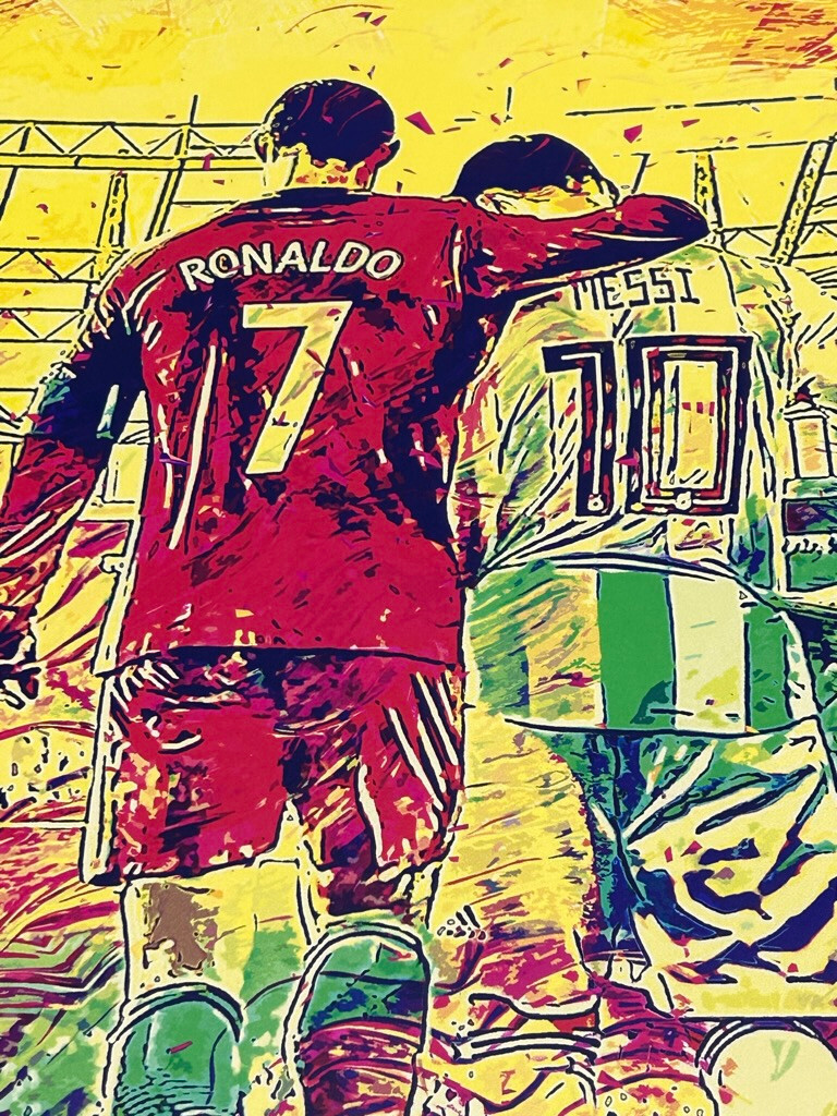 Ronaldo Messi Inspirational Metal Art Poster 17.7″ x 12.6″ Matte Displate Magnet