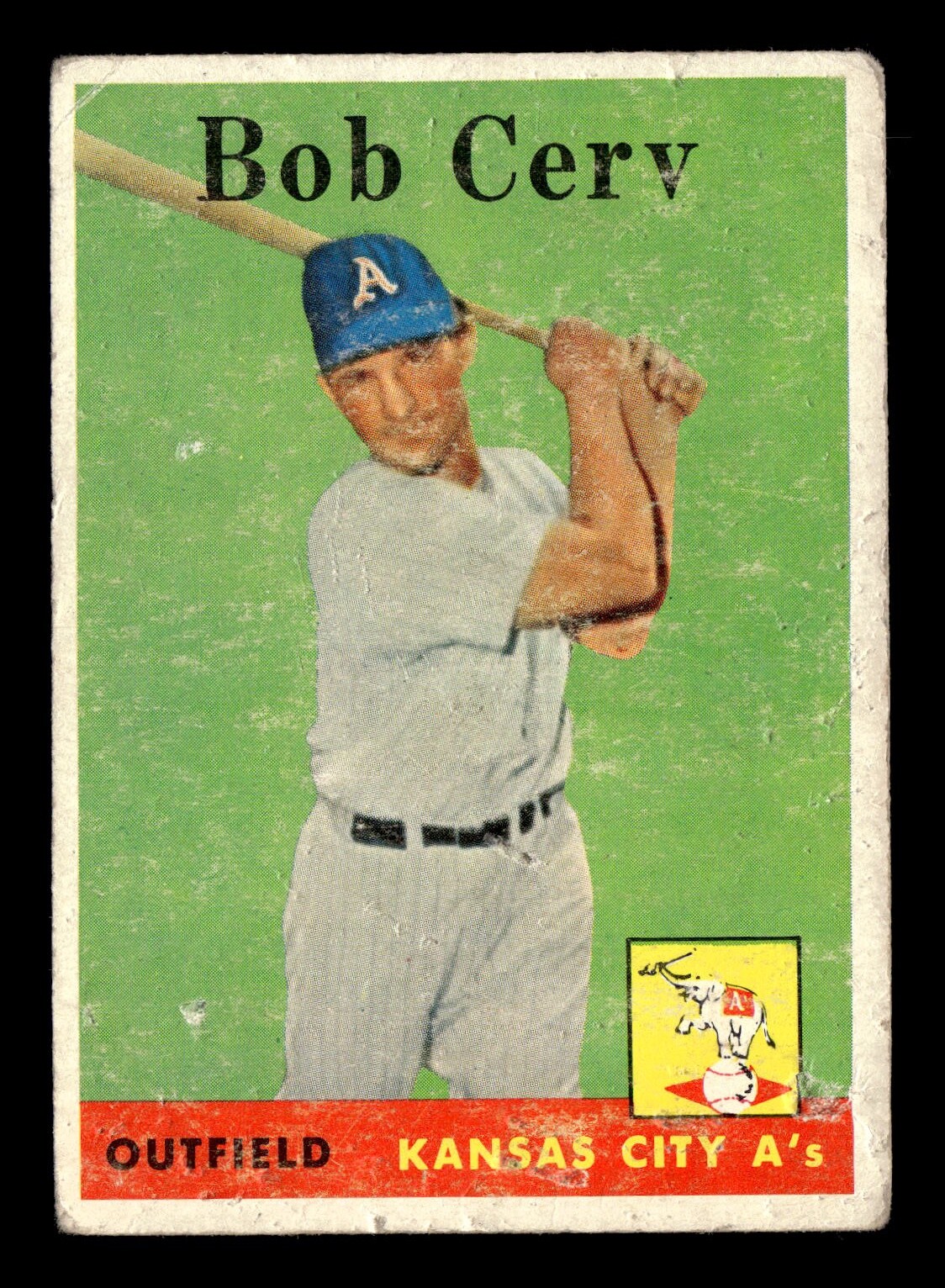 Bob Cerv 1958 Topps #329 Kansas City Athletics VG