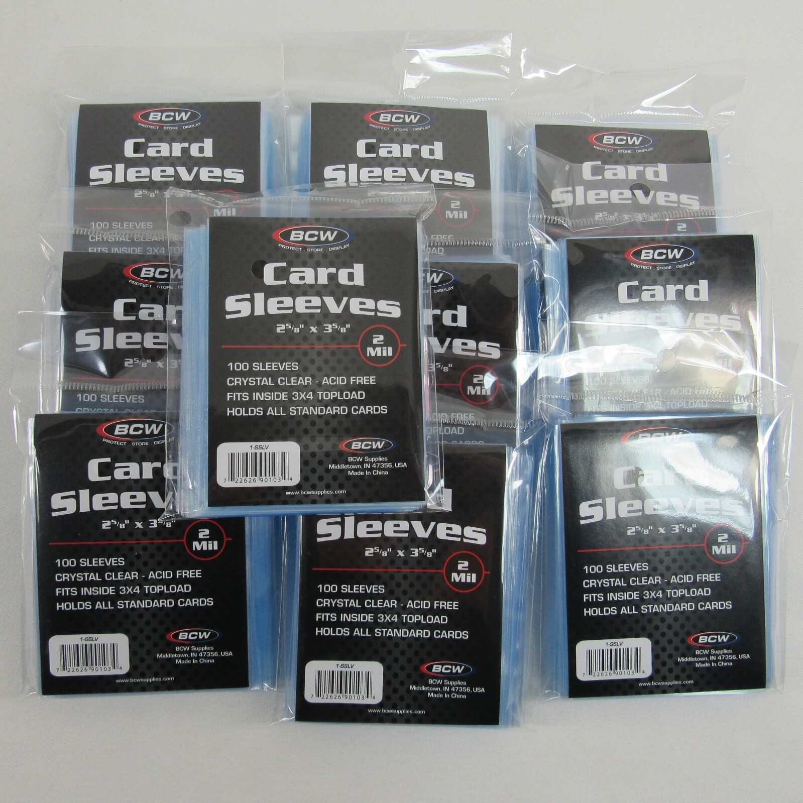 10-Pack of 100 BCW Sport Card Sleeves 2Mil Standard Soft Topload 2 5/8″ X 3 5/8″