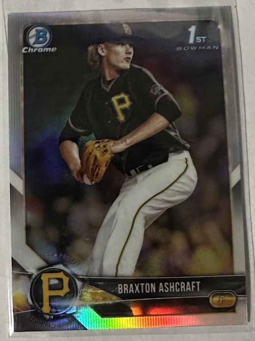 Braxton Ashcraft 2018 Bowman Chrome Draft BDC-95 1st Bowman Refractor SP Pirates