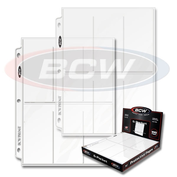 10 sheets 6 pocket BCW Pages 2 1/2 X 5 1/2 Binder Card Ultra Storage PRO