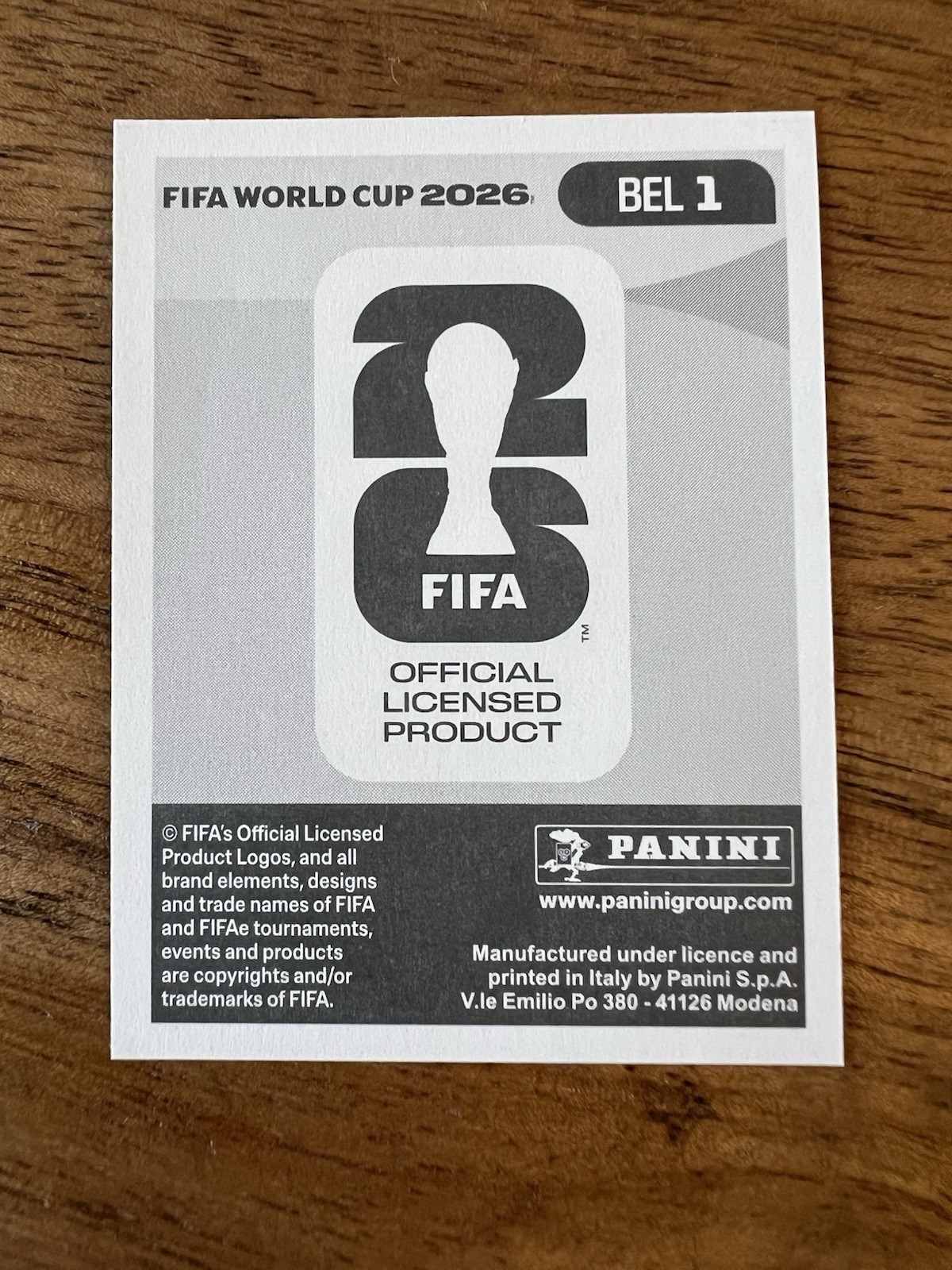 Panini FIFA World Cup 2026 Sticker BEL 1 Belgium Team Logo Badge