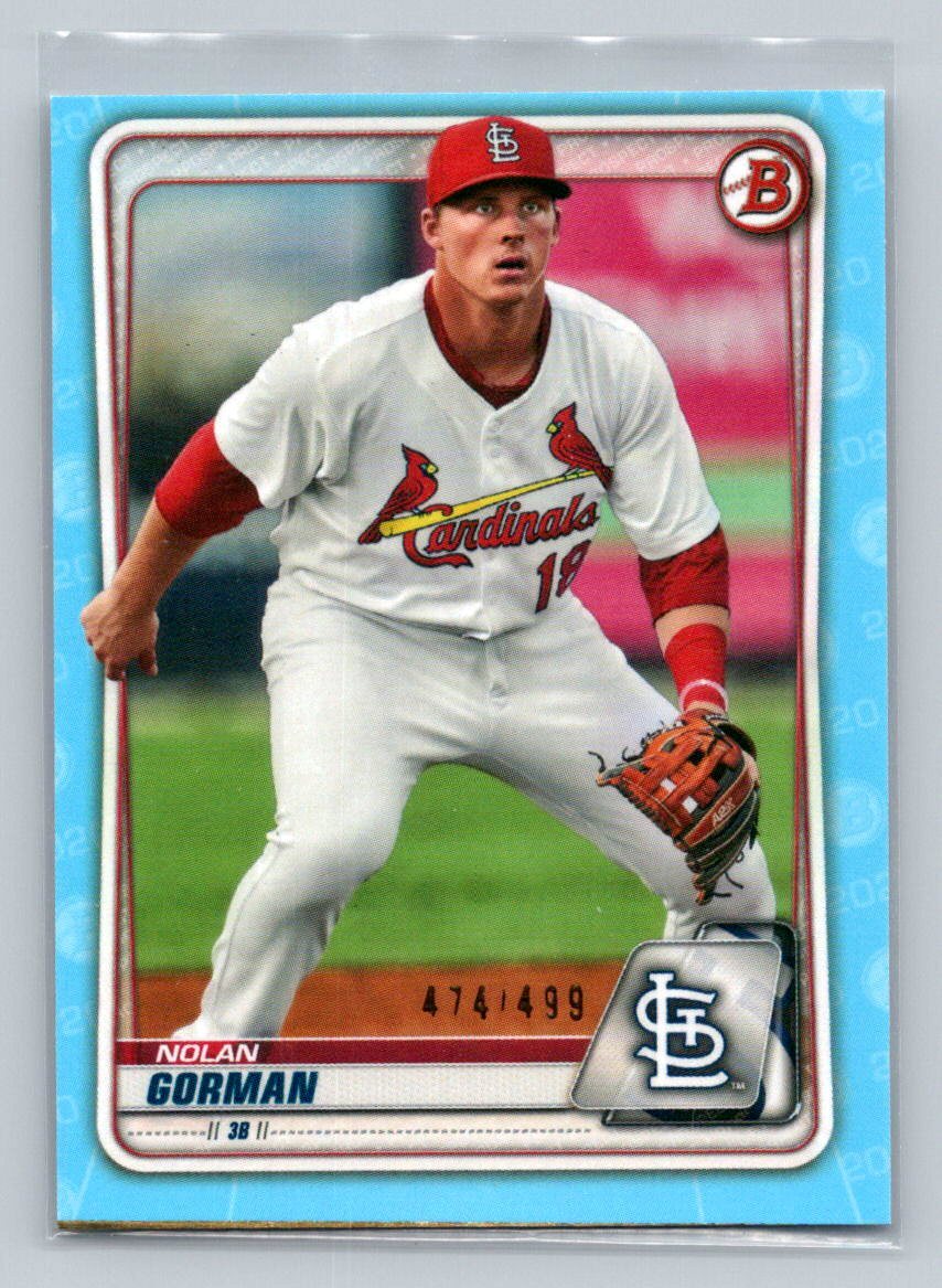2020 Bowman Draft #BD-194 Nolan Gorman Sky Blue Excellent