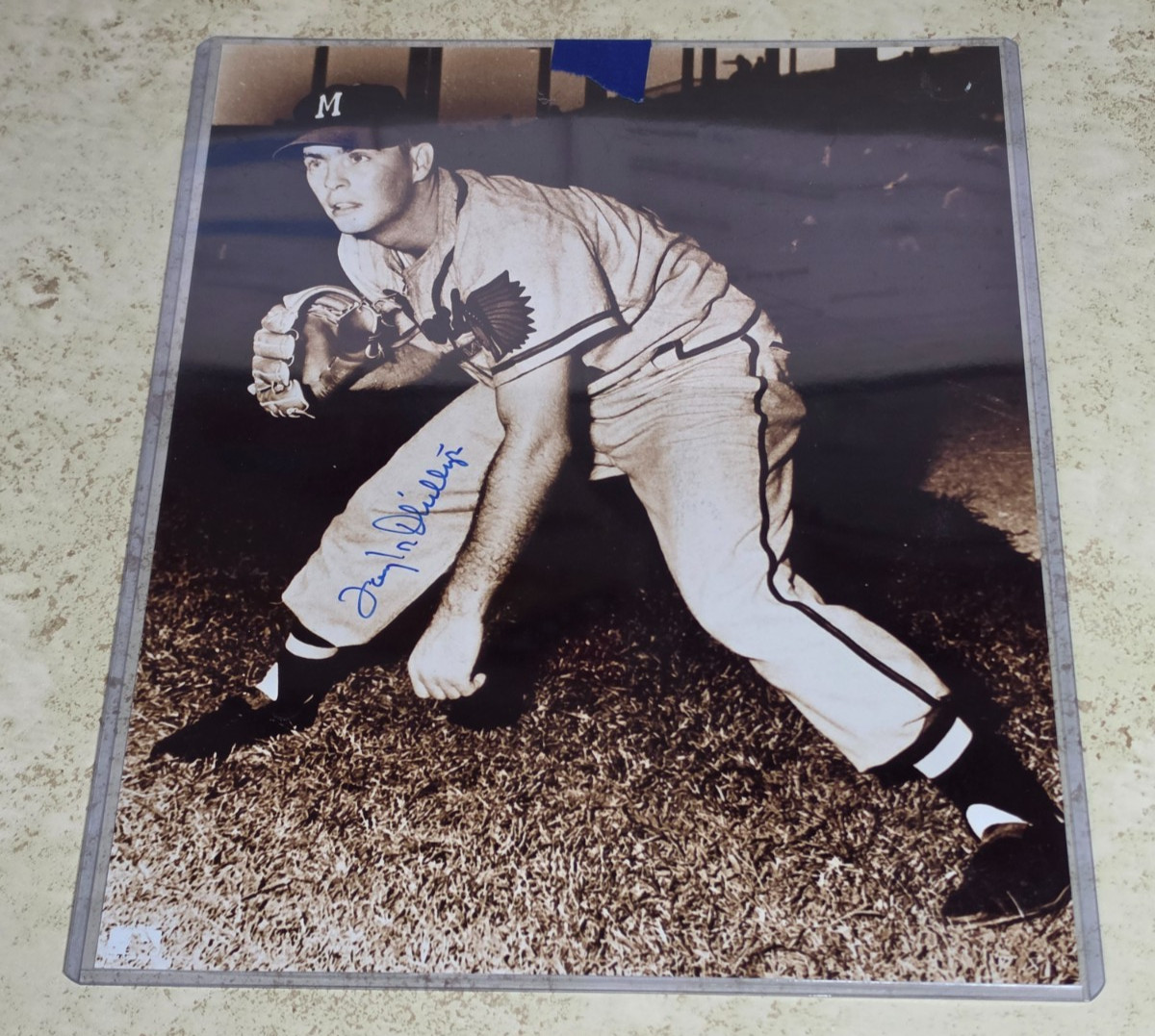 Taylor Phillips signed 8×10 photo star of 1957 Milwaukee Braves World Series