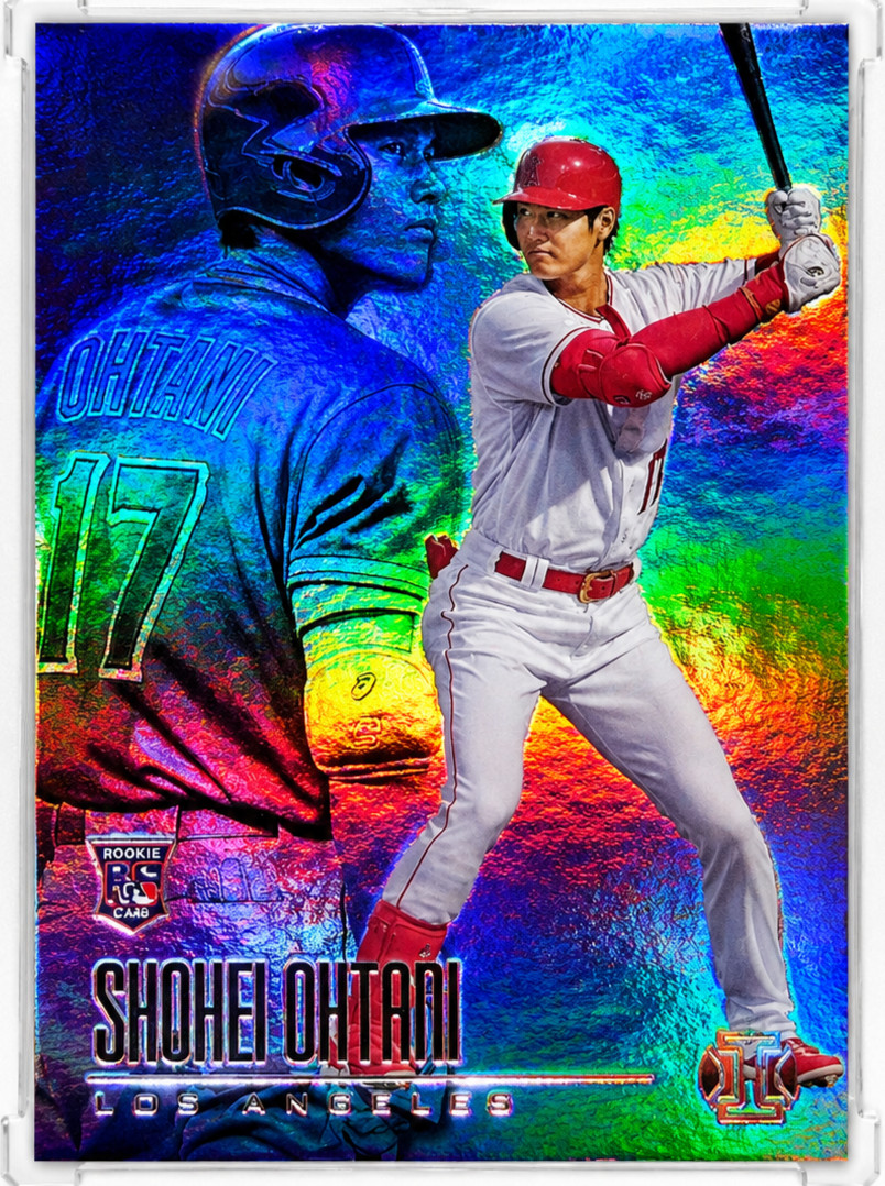 SHOHEI OHTANI ROOKIE REFRACTOR SILVER RARE HOLO Rainbow Foil 2018 Dodgers GOAT