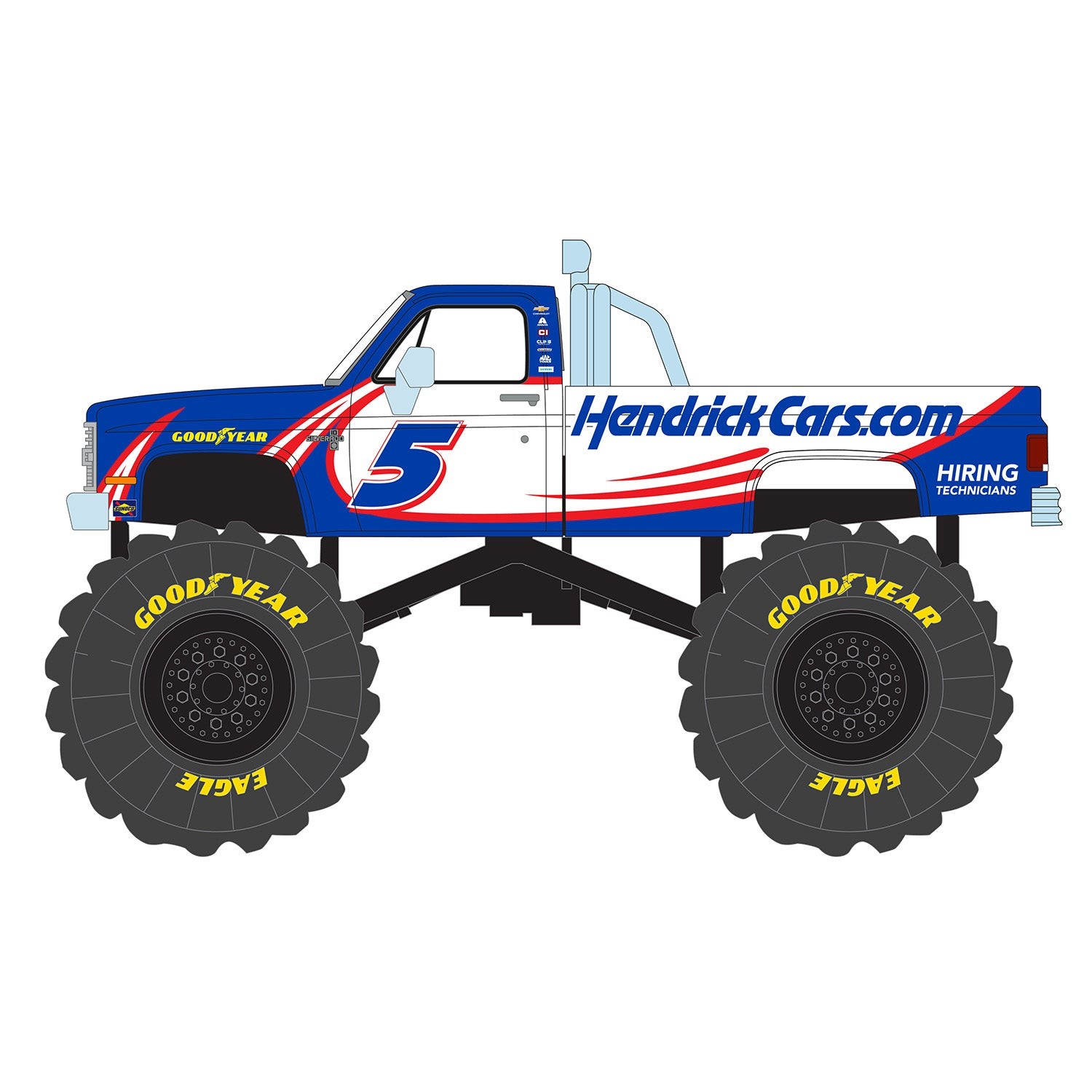 Kyle Larson HendrickCars 1:64 1981 Chevrolet K20 Monster Truck Diecast
