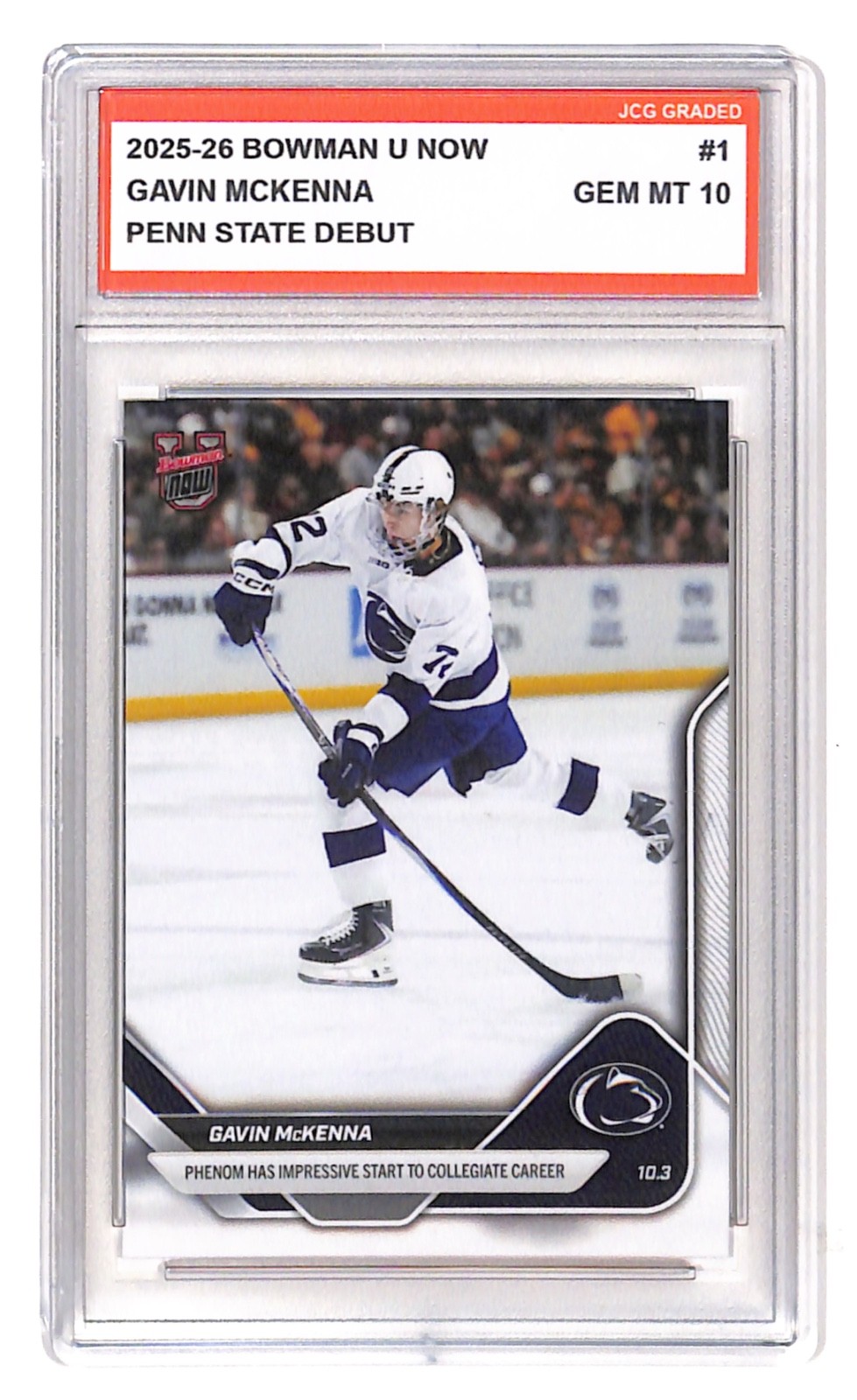 Gavin McKenna 2025-26 Bowman U Now #1 Penn State Graded Gem Mint 10