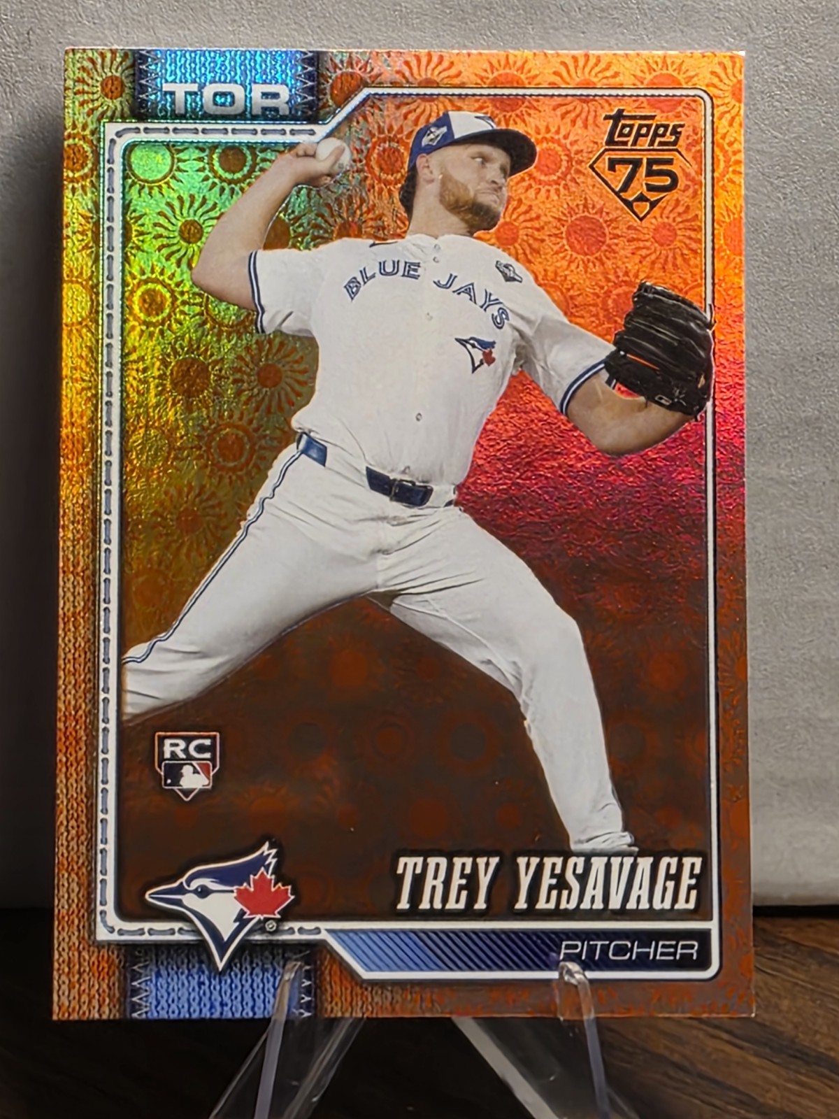 2026 Topps Series 2 Trey Yesavage Orange Sun Foil RC Rookie Toronto Blue Jays