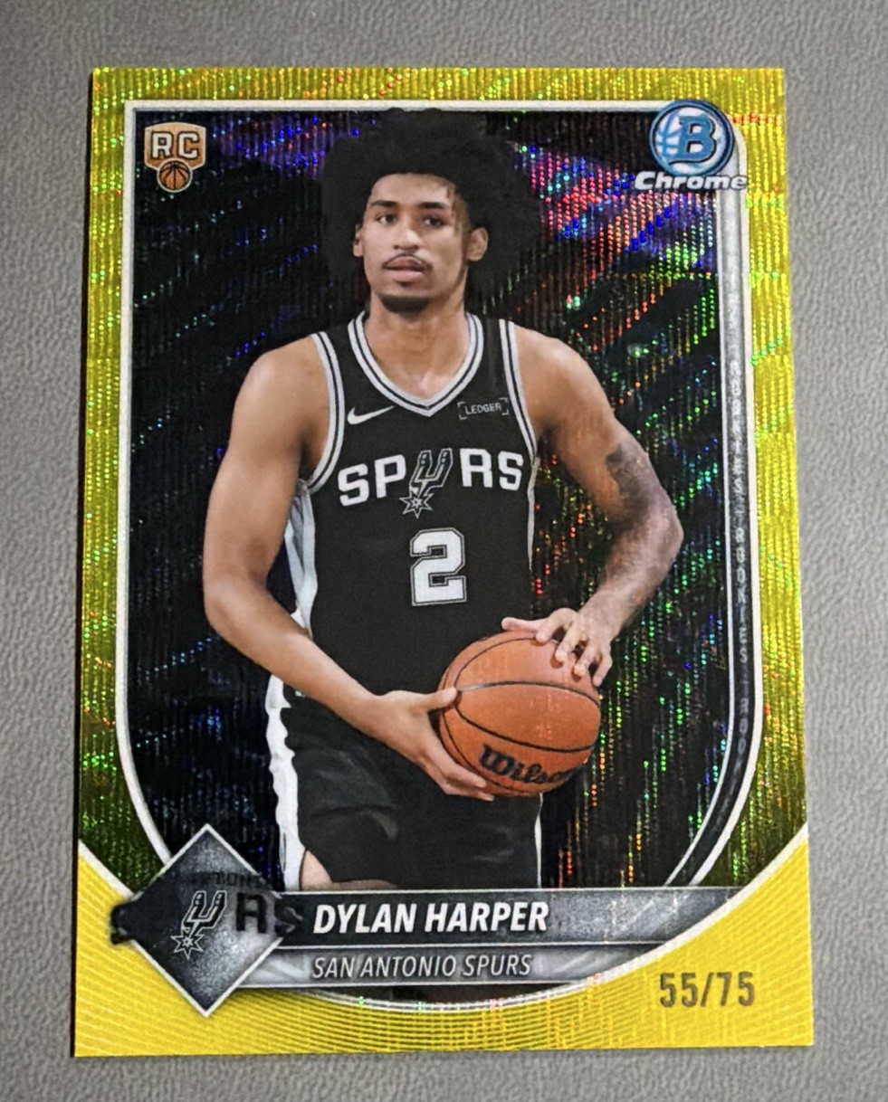 Topps 2025-26 Bowman Chrome Dylan Harper RC yellow wave #BCV-2 Spurs 55/75