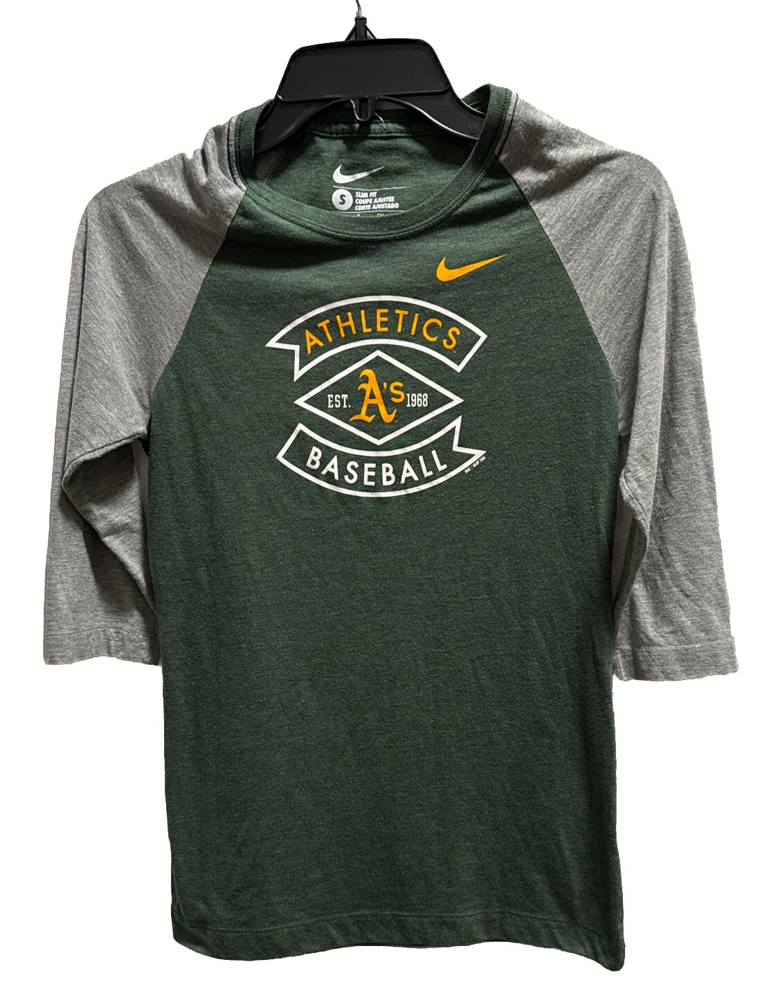 Oakland Athletics Women’s 3/4 T Shirt Small Slim Fit Cotton/polyester/rayon