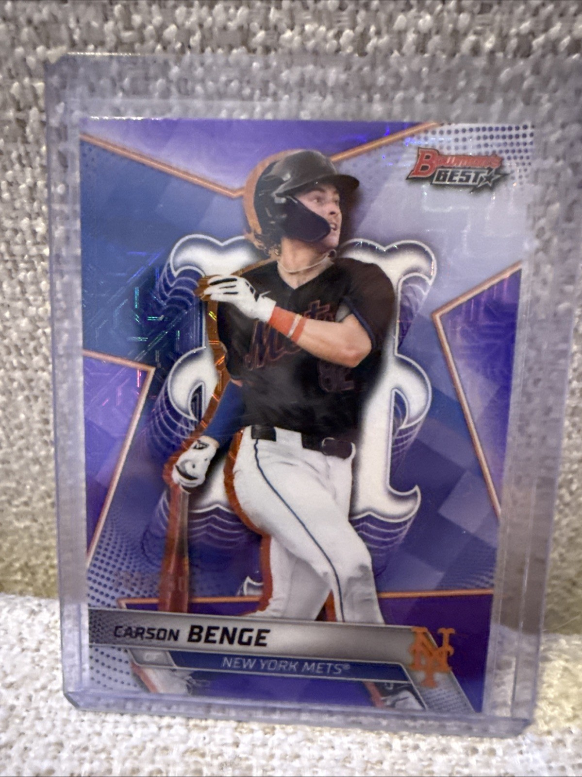 2025 Bowman’s Best Top Prospects Carson Benge #TP-22 Purple Lazer /250 NY Mets