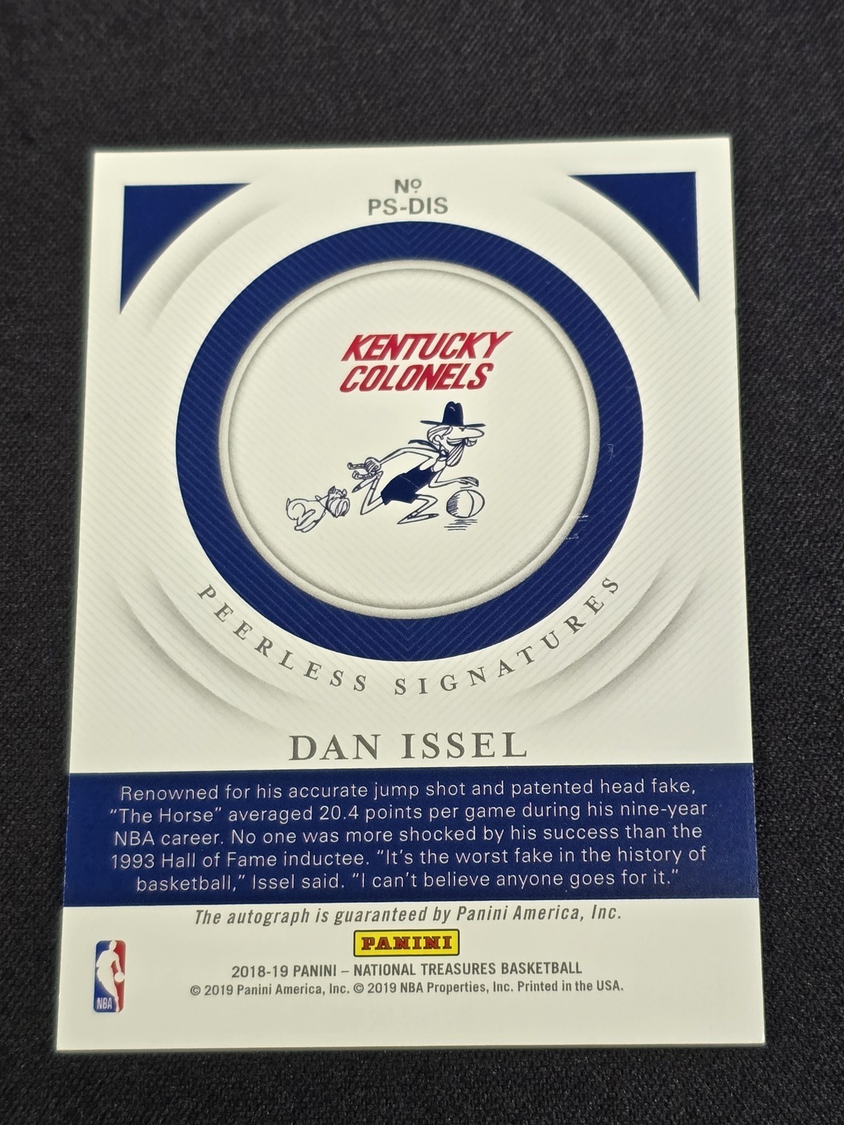 Dan Issel Auto 2018-19 Panini National Treasures Peerless Signatures #/99 68285