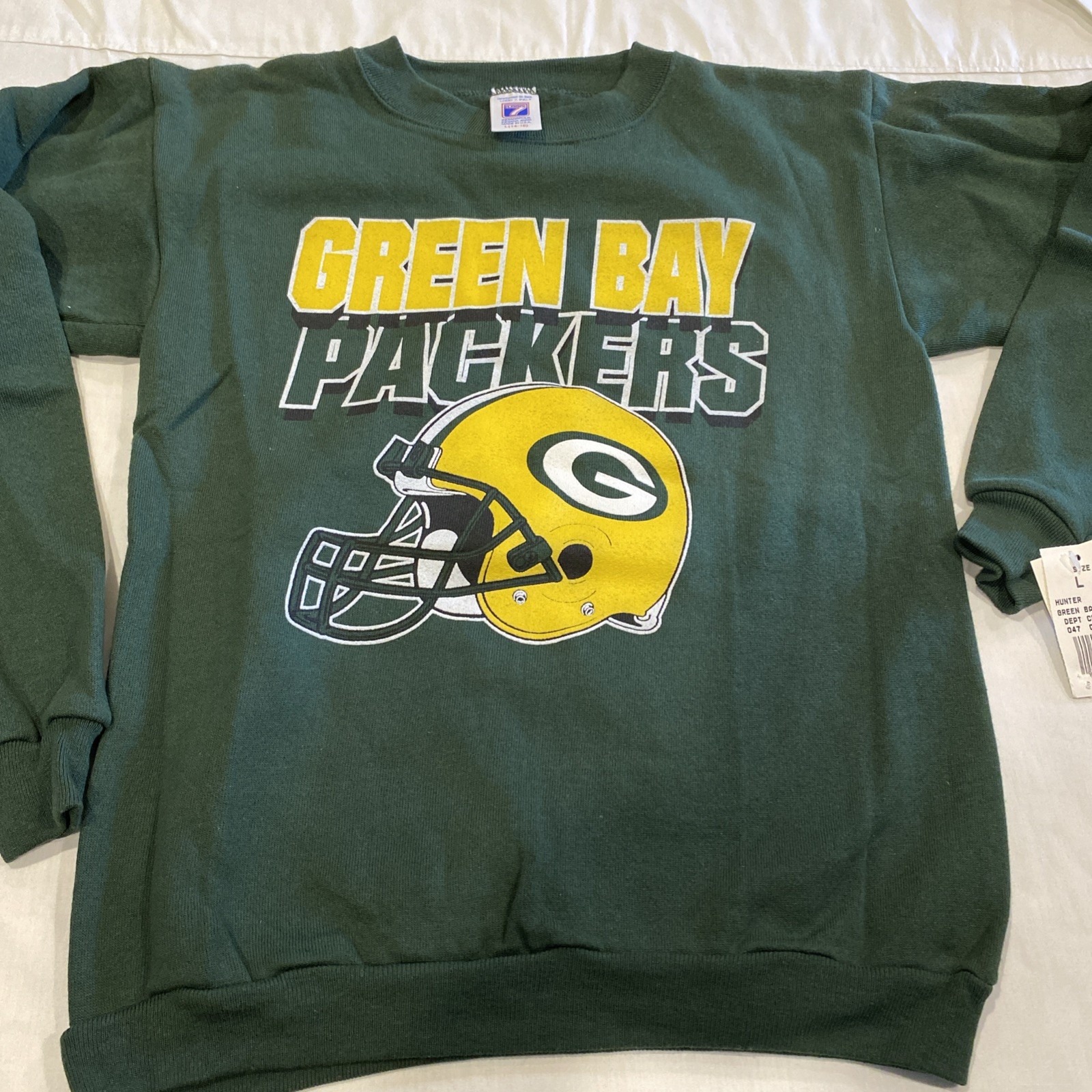 Youth Large 14/16 Vintage Green Bay Packers Sweatshirt Green , Yellow and White