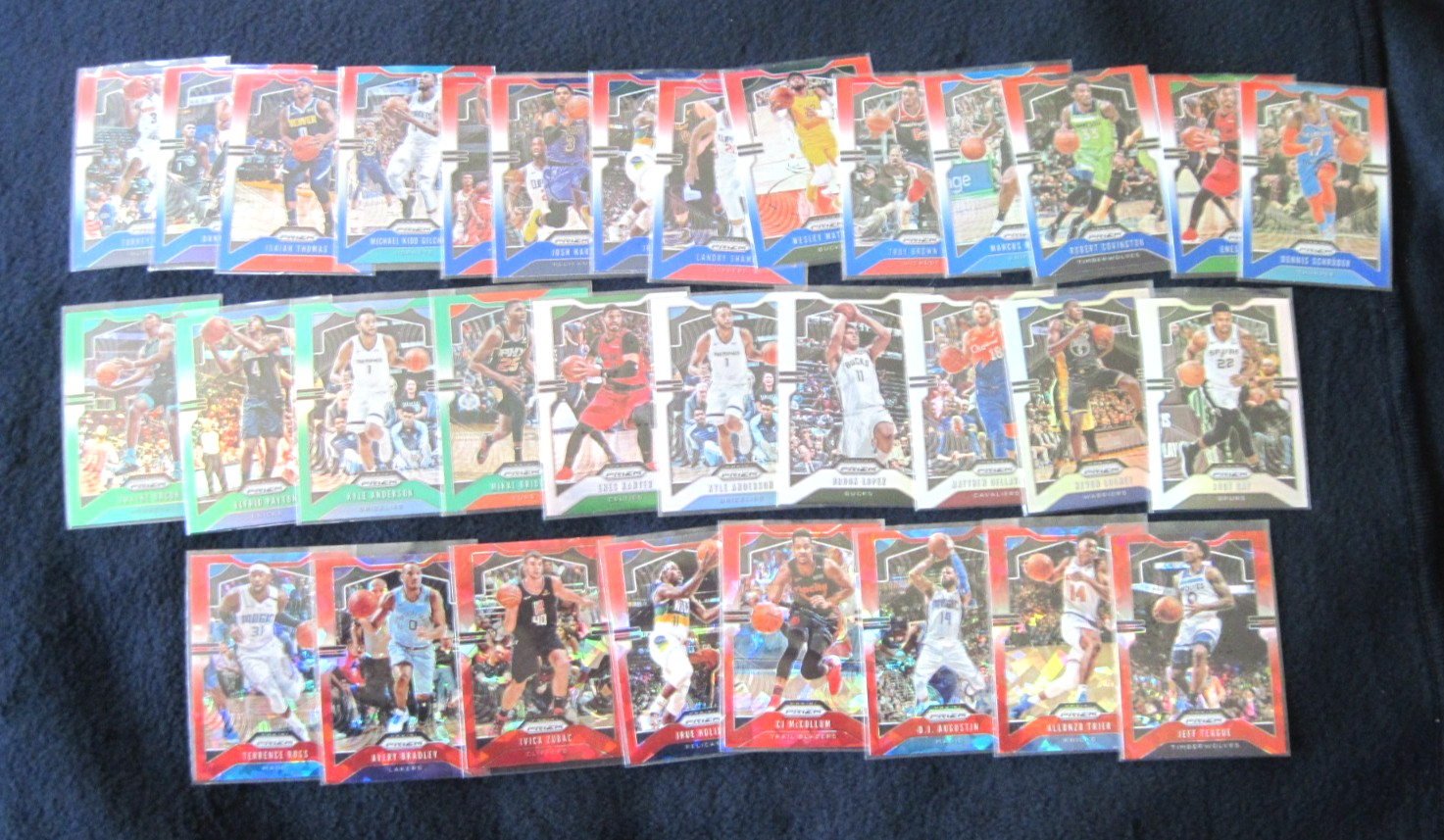 Huge Lot (32) / 2019-20 Prizm Basketball ALL COLOR w/Green, Silver, Red Ice, RWB