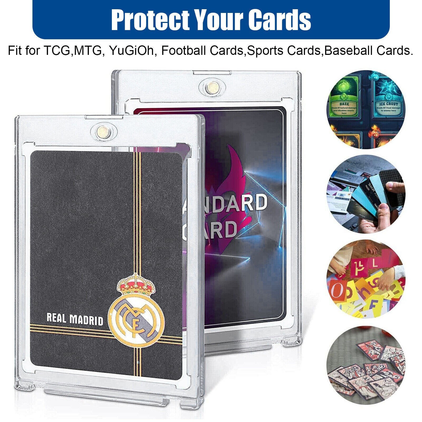 30-200 HeavyDuty Magnetic Trading Card Holders 35pt One-Touch Hard UV Protection
