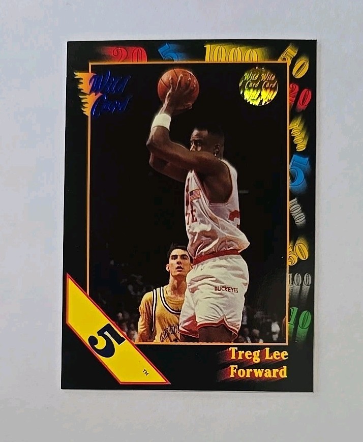 1991-92 Wild Card Basketball #49 – 5 Stripe Parallel – Treg Lee