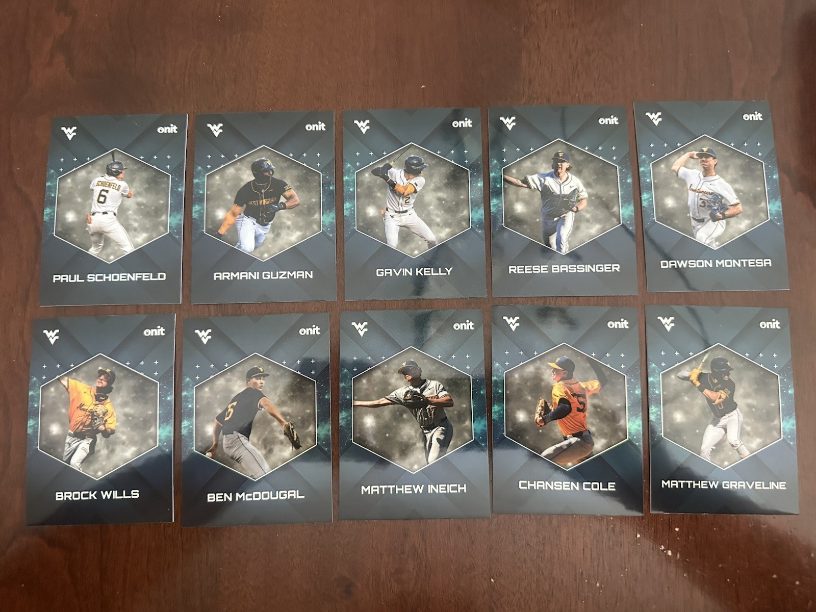 2026 Onit Athlete West Virginia Baseball Gravity Series Complete 10 Card Set