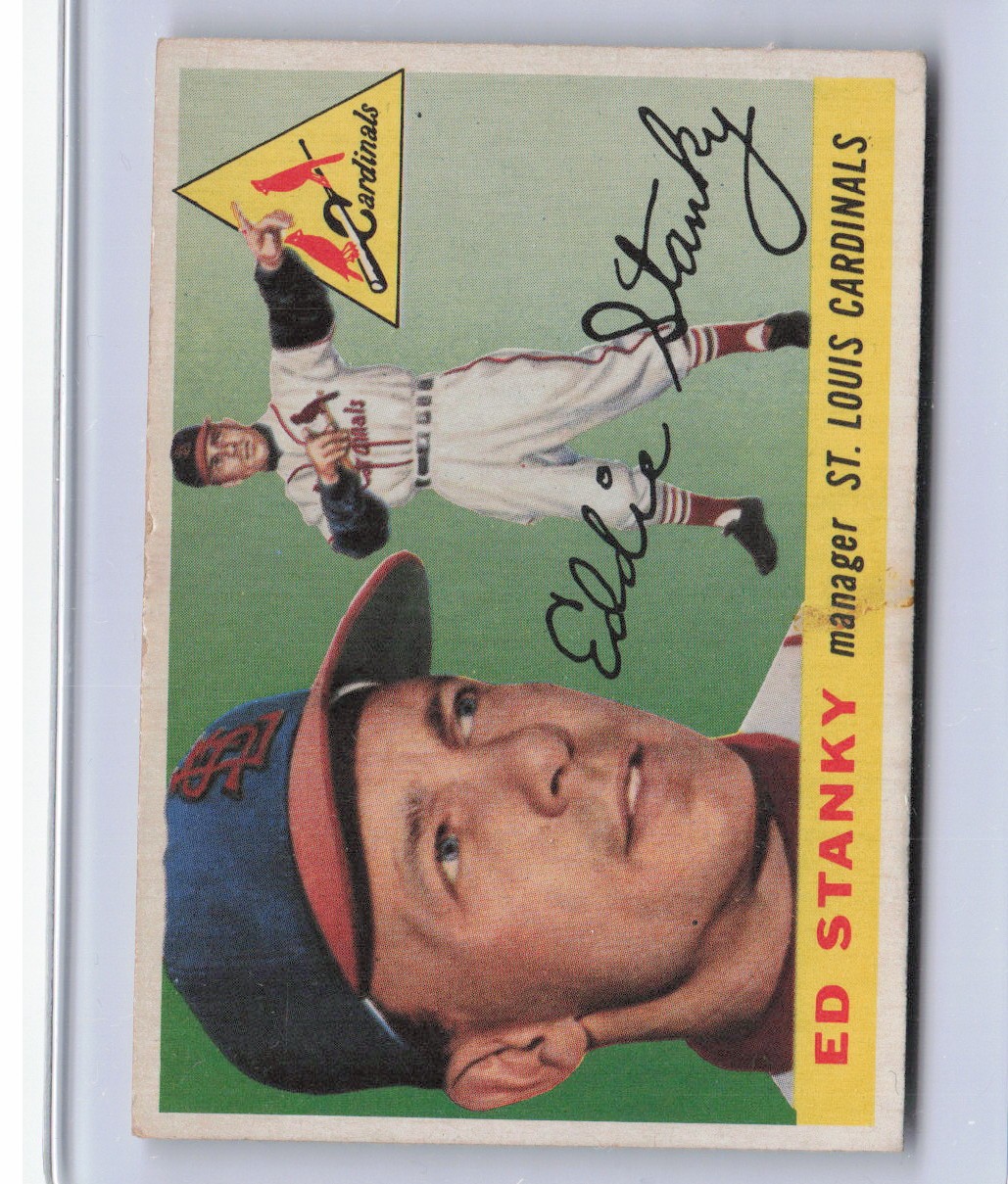 1955 Topps Eddie Stanky #191 Hi# – Cardinals – Vg/Stain – M2935
