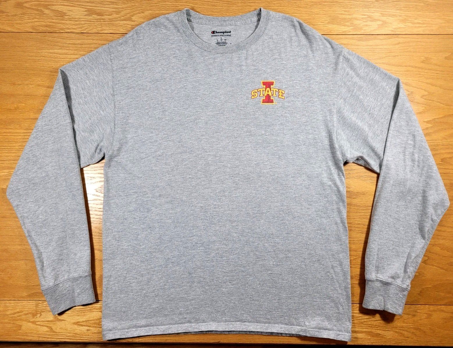 Iowa State Cyclones T-shirt Women’s Large Gray Red Ladies Long Sleeve ISU Casual