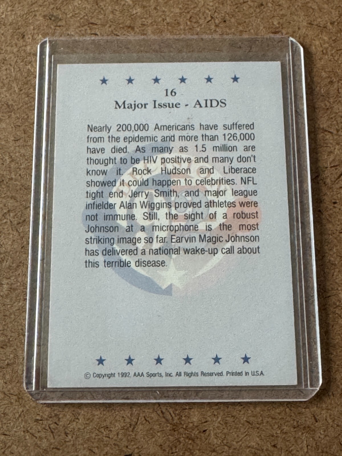 1992 Wild Card Decision #16 Earvin MAGIC Johnson HIV Lakers NBA Retirement AIDS