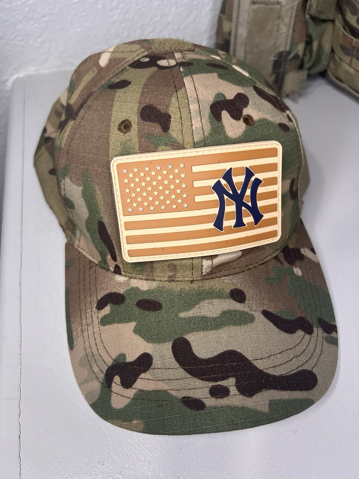 Military Combat American Flag New York Yankees PVC Patch W Vlcro
