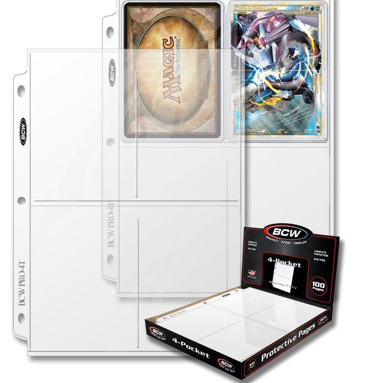 ( 25 ) 4 Pocket 3.5″ x 5.25″ Pro Photo Postcard Album Pages with Ultra Storage