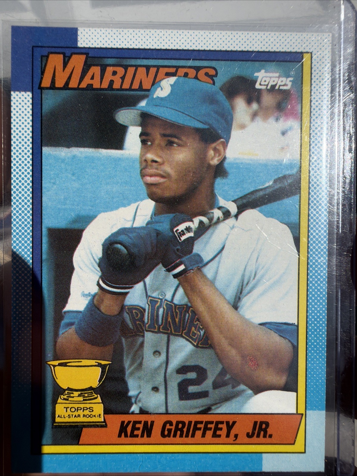 Topps Ken Griffey Jr. All-Star Rookie Mariners 1990 #336 Bloody Scar Variant!
