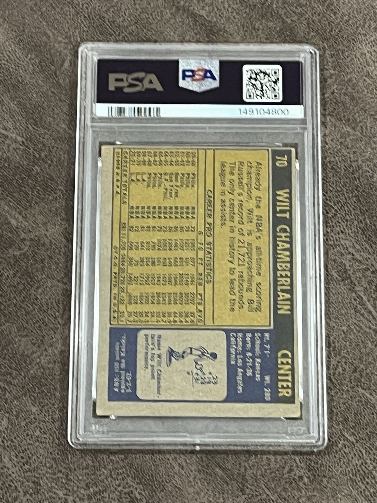 1971 Topps Wilt Chamberlain #70 PSA 2 Good Los Angeles Lakers HOF Legend!!