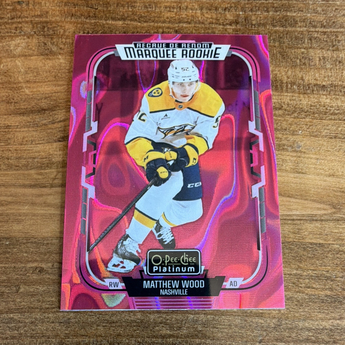 Upper Deck O-Pee-Chee Platinum Matthew Wood Marquee Rookie Pink Magma #233