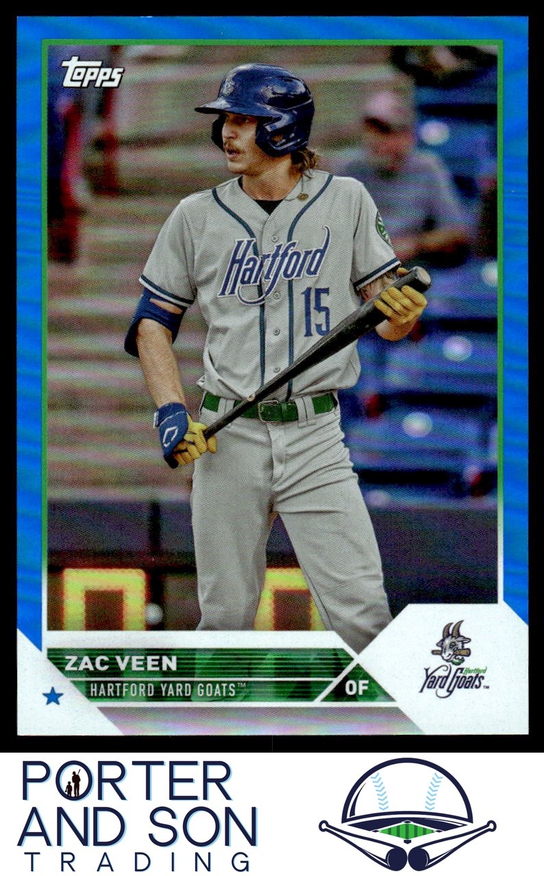 Zac Veen Blue Foil /150 2023 Topps Pro Debut #PD-140 Hartford Yard Goats