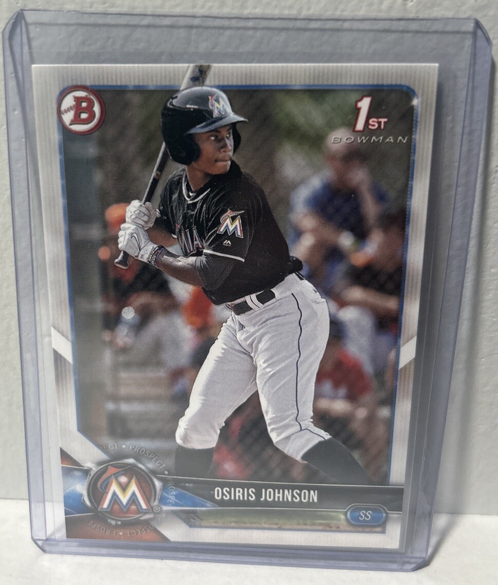 Osiris Johnson Miami Marlins 2018 Bowman Draft 1st Bowman Card