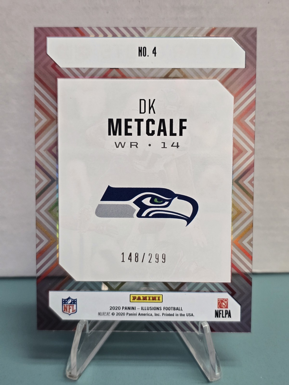 2020 Panini Illusions DK Metcalf #4 Clear Shots Light Blue /299 Seattle Seahawks