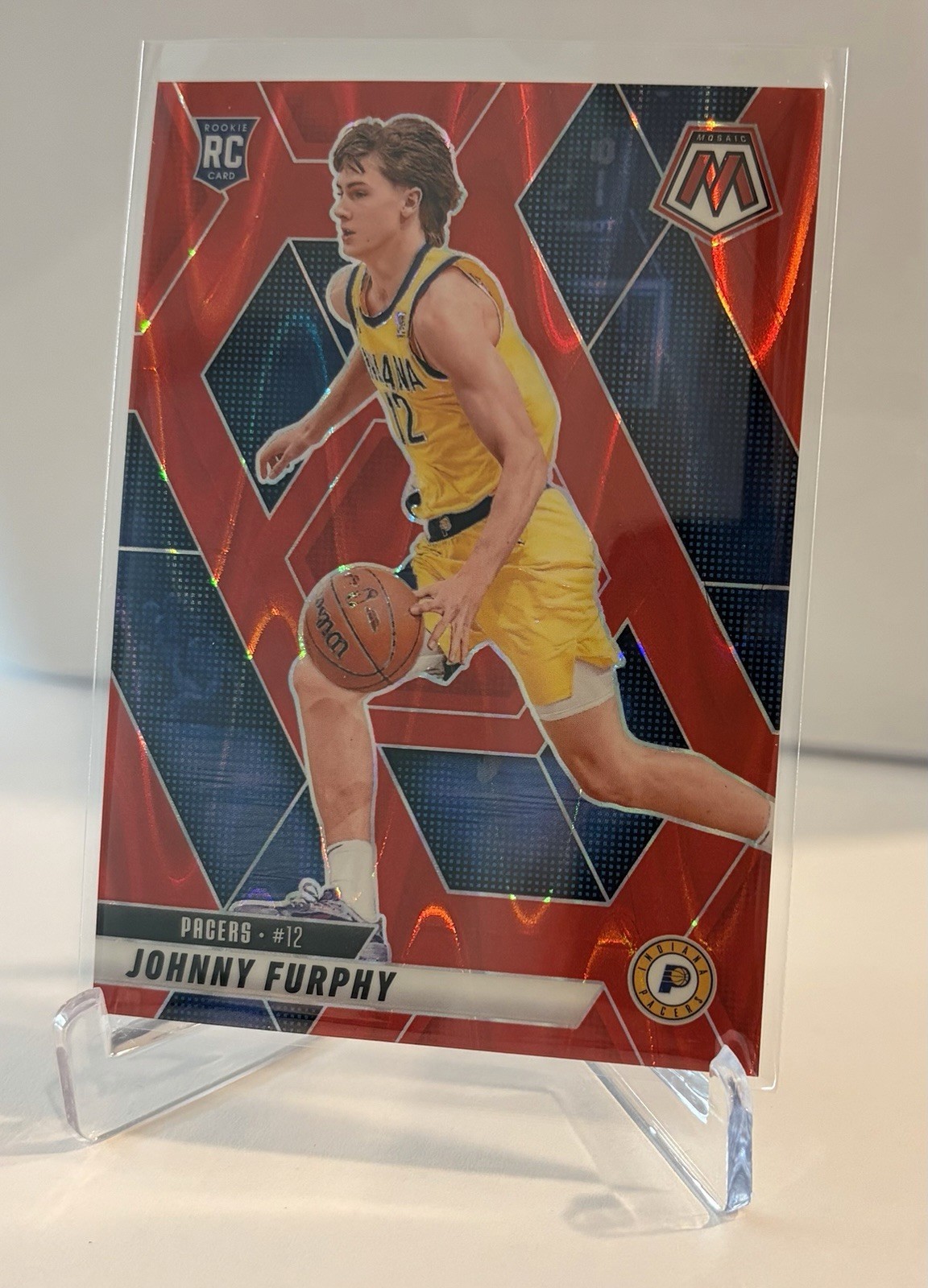 2024-25 Panini Mosaic Pacers Johnny Furphy Red Seismic Rookie RC /299 #202