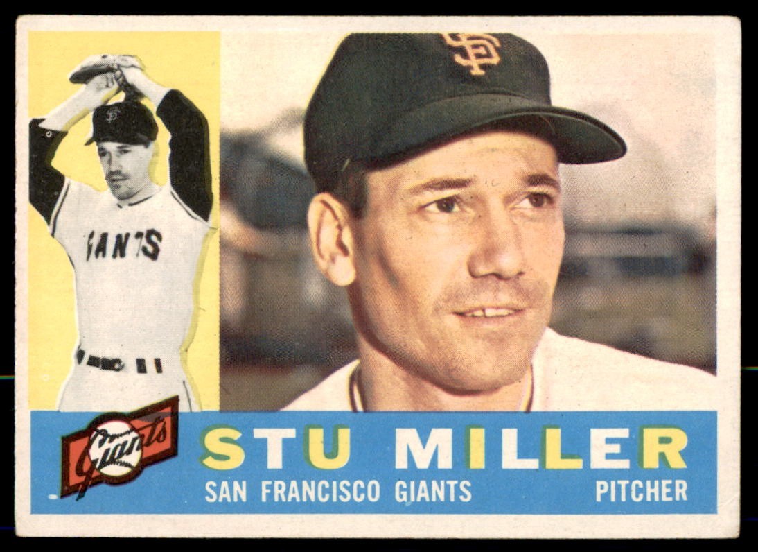 1960 Topps #378 STU MILLER San Francisco Giants VGEX-EX