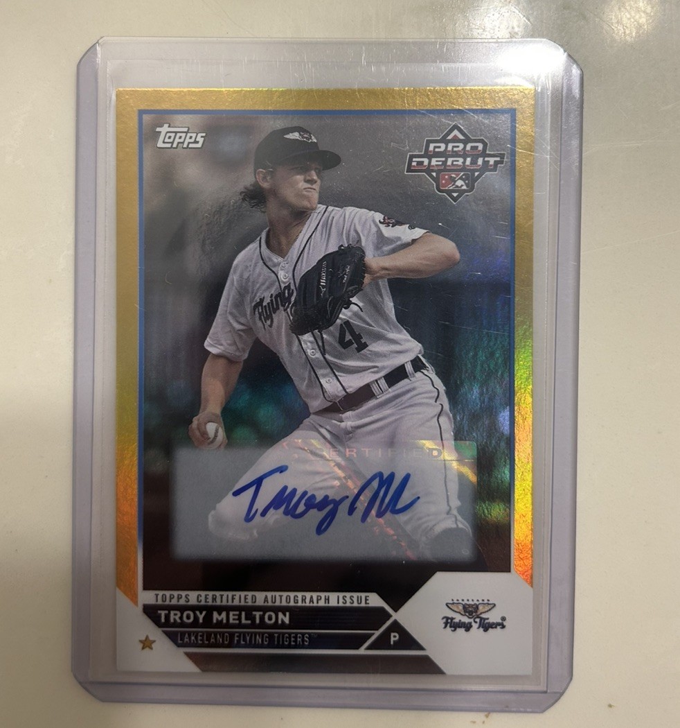 2023 Topps Pro Debut – Troy Melton #PD-148 Gold Foil Autographs /50 (AU, RC)