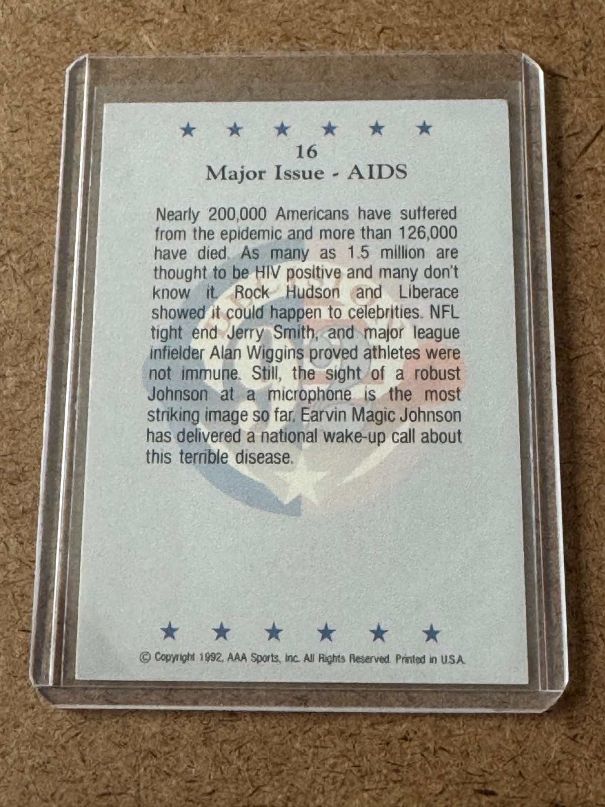1992 Wild Card Decision #16 Earvin MAGIC Johnson HIV Lakers NBA Retirement AIDS