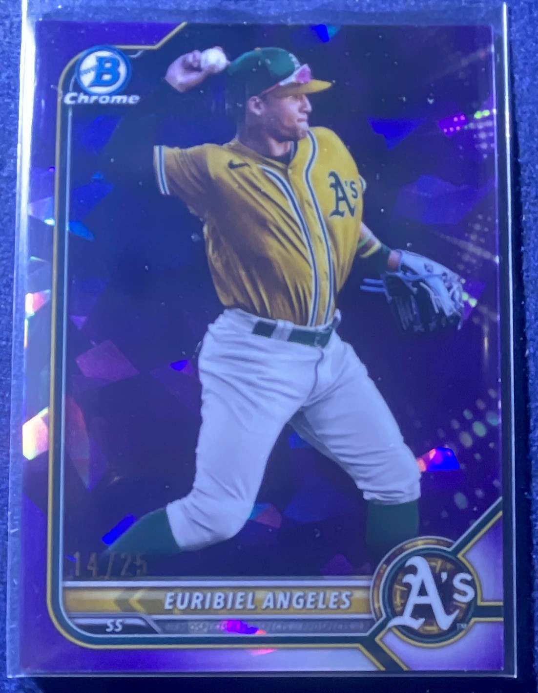 Topps Bowman Chrome 2022 Euribiel Angeles Prospects Purple #BCP-225 14/25