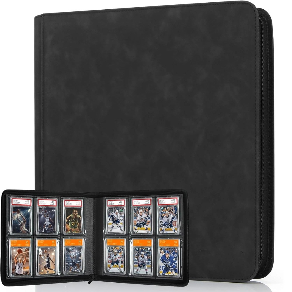 PSA Slab Binder Holds 60 PSA Slabs 6-Pocket Graded Card Binder Storage – Black