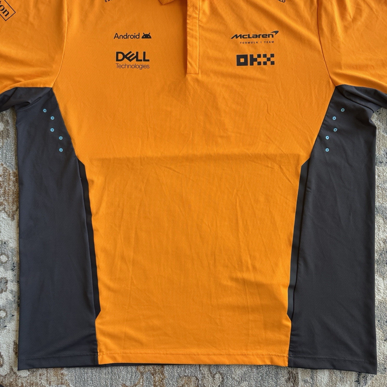 McLaren Formula 1 Team Shirt Mens 3XL Orange Castore Racing Polo F1 Uniform Top